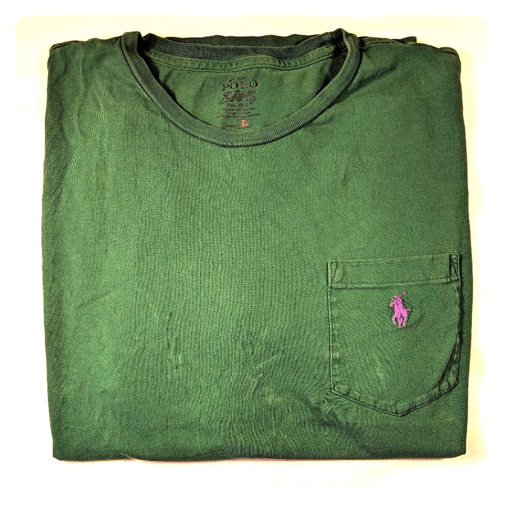 Mens Polo Ralph Lauren Green 💯 Cotton T-shirt Lg